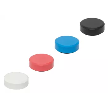 MAULpro Recycling Runde Magnete, 29 mm x 11 mm, 20-teiliges Sortiment (Weiß, Rot, Blau, Schwarz) 6177399