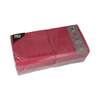 PAPSTAR Weinrot 1-lagige Papierservietten 33 x 33 cm 500 Stück (82902)