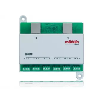Märklin 60882 S88 DC-Rückmeldemodul Decoder, 16 Eingänge, Grün/Weiß