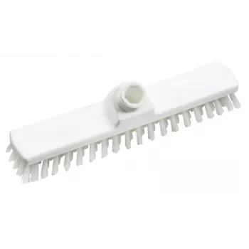 HAUG BÜRSTEN 8810 Scheuerbürste, weißes Polypropylen, 280 mm Breite, mittlere Polyesterborsten