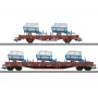 Märklin 46407 Güterwagen-Set Rungenwagen DB AG Epoche VI (2 Wagen, Holzladung, H0)
