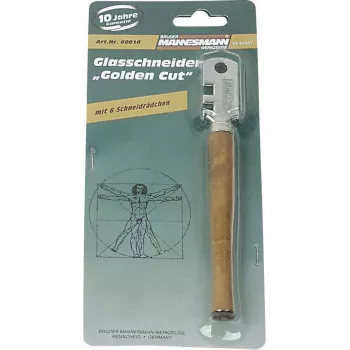 Brüder Mannesmann Glasschneider 60010 mit Wolframcarbid-Rad und Holzgriff