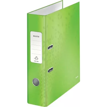 Leitz 180° WOW A4 Aktenordner mit Hebelmechanik, Rundring, Karton, Grün, 600 Blatt, 80 g/m² (10050054)