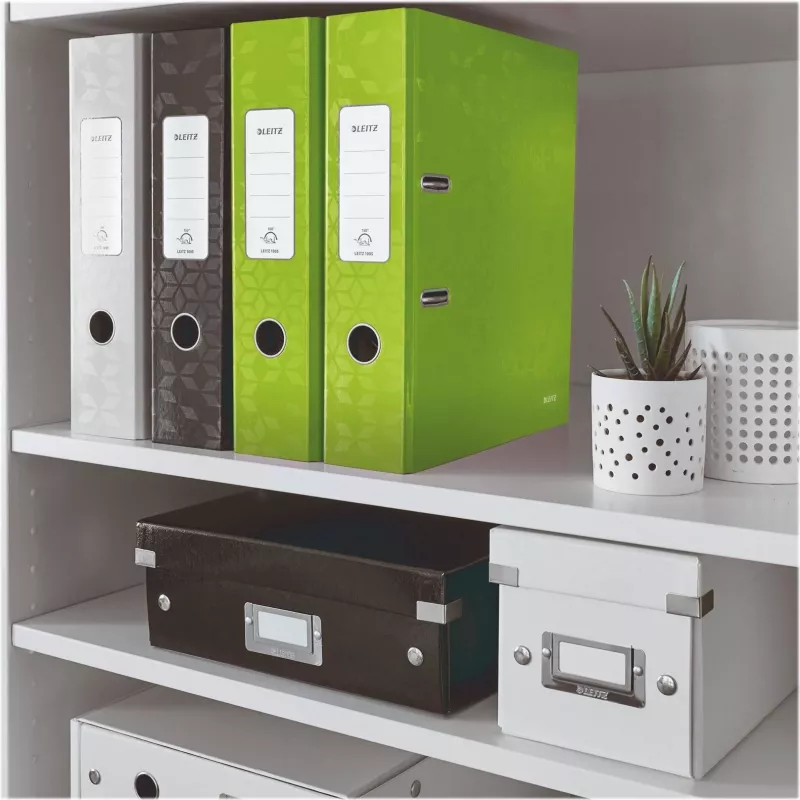 Leitz 180° WOW A4 Aktenordner mit Hebelmechanik, Rundring, Karton, Grün, 600 Blatt, 80 g/m² (10050054)