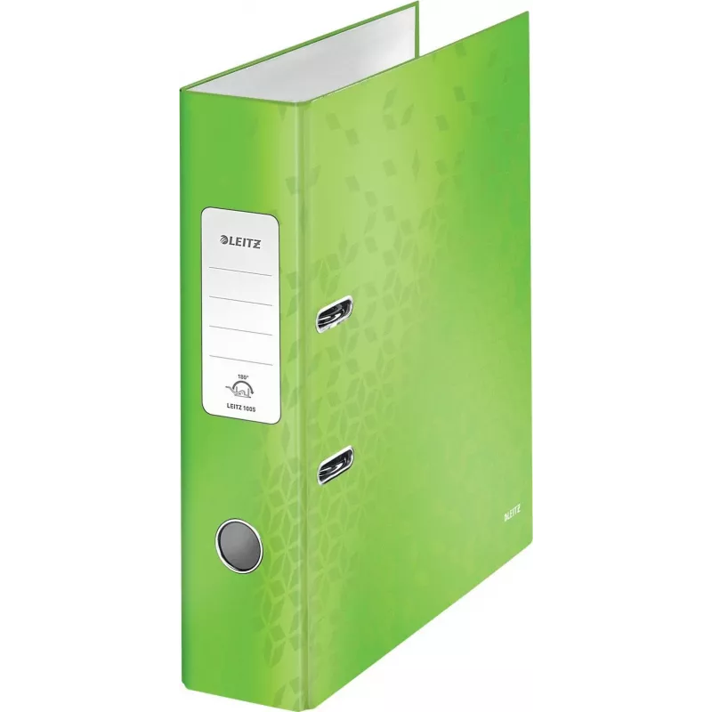 Leitz 180° WOW A4 Aktenordner mit Hebelmechanik, Rundring, Karton, Grün, 600 Blatt, 80 g/m² (10050054)