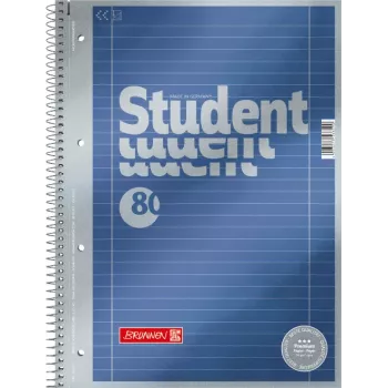 BRUNNEN Premium Student College Block A4 liniert mit Randlinien, 5er-Pack 1067127