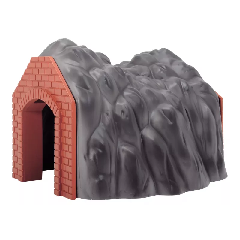 Märklin H0 eingleisiger Tunnel mit detailliertem Steinbogenportal, Grau und Orange 72202