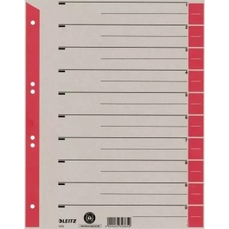 LEITZ A4 Karton-Trennblätter, rot, 25 Blatt (16523025)