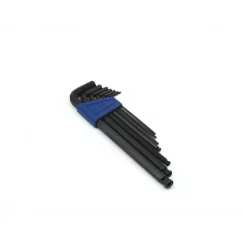 Brüder Mannesmann M 299 7-teiliges L-förmiges Inbusschlüssel-Set, Chrom-Vanadium-Stahl, metrisch 2,5-10 mm, DIN 911, satinverchromt, mit Kunststoff-Clip-Halter