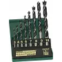 Brüder Mannesmann M54308 Holzbohrer-Set, 8-teilig, 3–10 mm, Zentrierspitze, Kohlenstoffstahl, Kunststoffkoffer