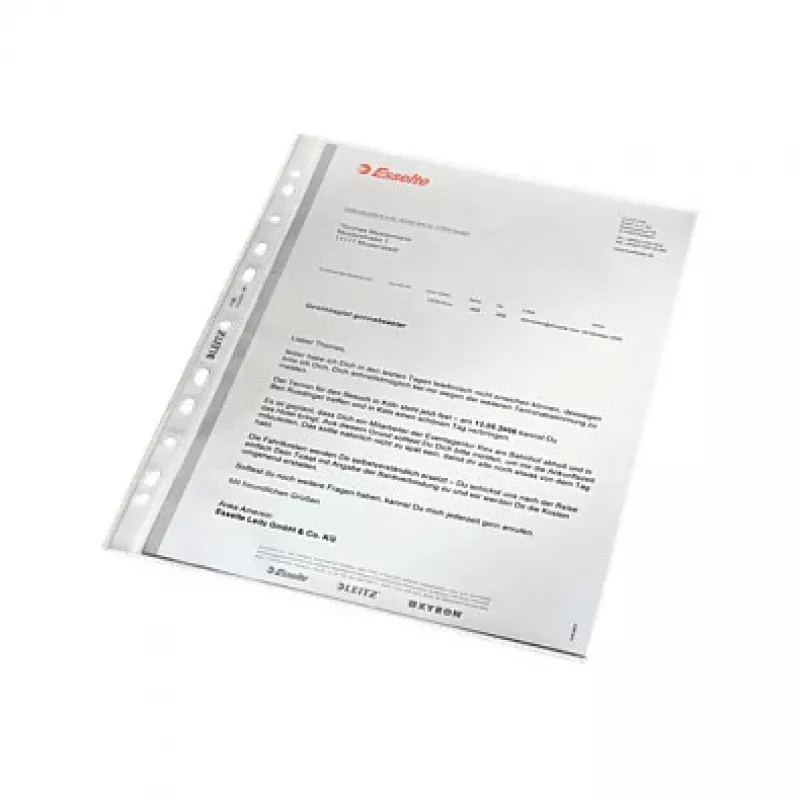 LEITZ 47960000 A4 Lochhülle, Polypropylen 0,07 mm, Transparent, 100er Pack