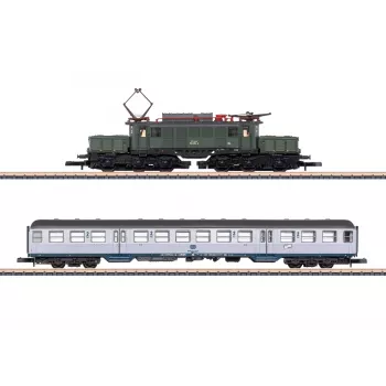Märklin 81221 Z-Gauge Zugset - 175 Jahre Geislinger Steige DB Baureihe 50 Dampflokomotive mit 3 Güterwagen, Gleis und Steuergerät