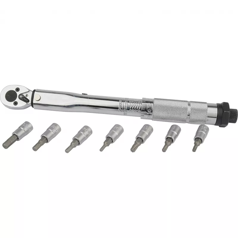 Brüder Mannesmann M18314 Drehmomentschlüssel-Set 5-25 Nm, 1/4 Zoll Antrieb, 19-teilig