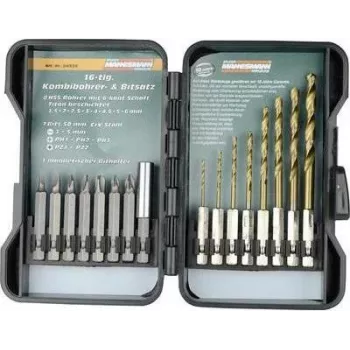 Brüder Mannesmann 16-teiliges TiN-Bohrer- und Bit-Set M54325