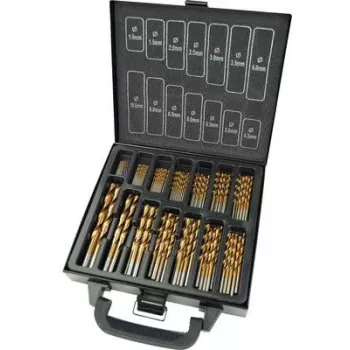 Brüder Mannesmann M54399 HSS Spiralbohrer-Set 99-teilig TiN-beschichtet zylindrischer Schaft