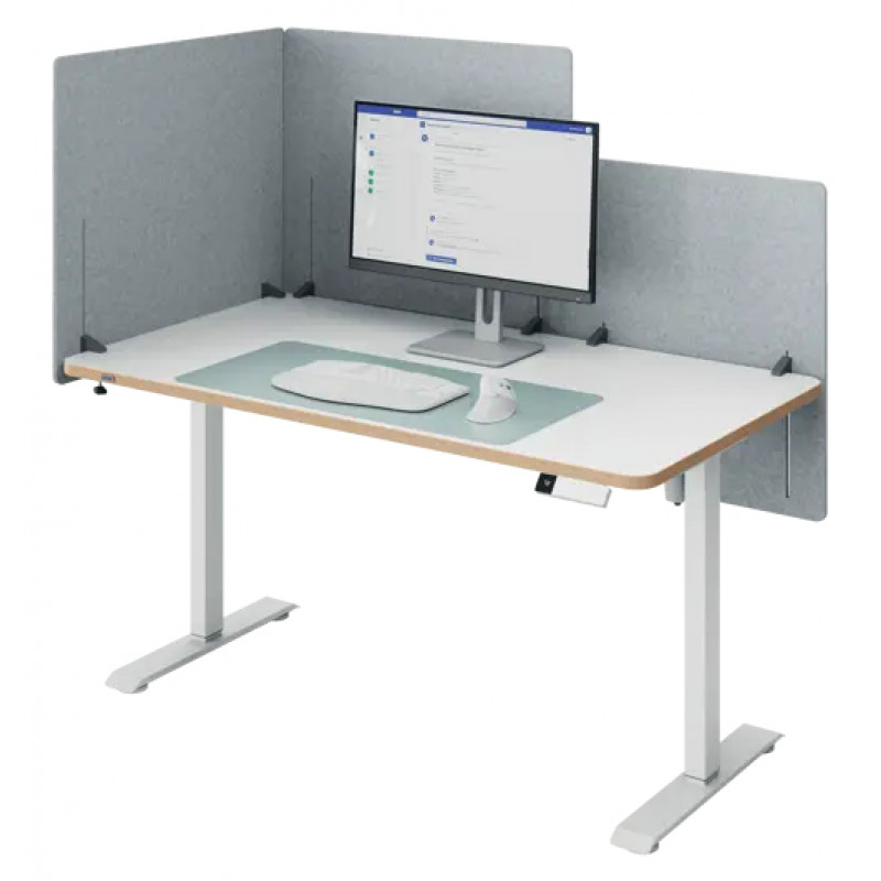 LEITZ Cosy Schreibtisch-Trennwand 61220085, Hellgrau, 60 x 70 cm, PET-Filz