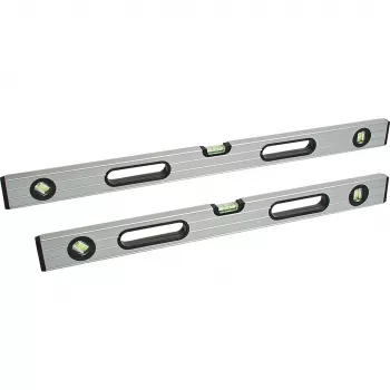 BRÜDER MANNESMANN Wasserwaage, 3 Libellen, 800 mm, Doppelrippen-Aluminium 80880