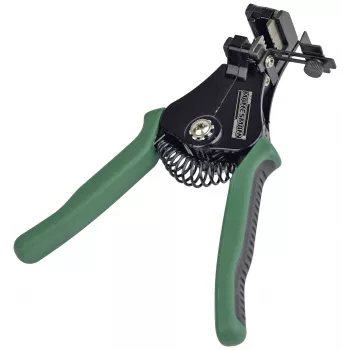 BRÜDER MANNESMANN Automatische Abisolierzange, grün mit Rückholfeder, SK5-Stahlbacken, 0,2-6,0 mm² (M10981)