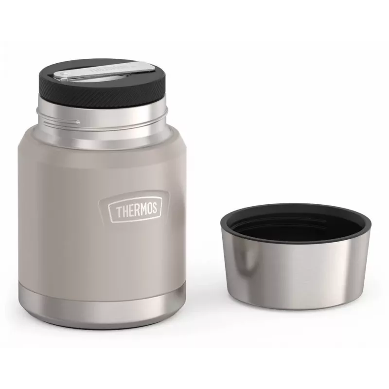 THERMOS ICON Thermobehälter Beige 0,47 L Isolierter Edelstahlbehälter mit Klapplöffel 4120323047