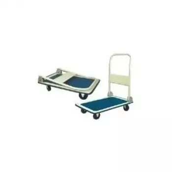 BRÜDER MANNESMANN 150 kg Plattformwagen mit 4 Rädern, Klappgriff, Antirutschmatte, Blau/Schwarz (096-T)