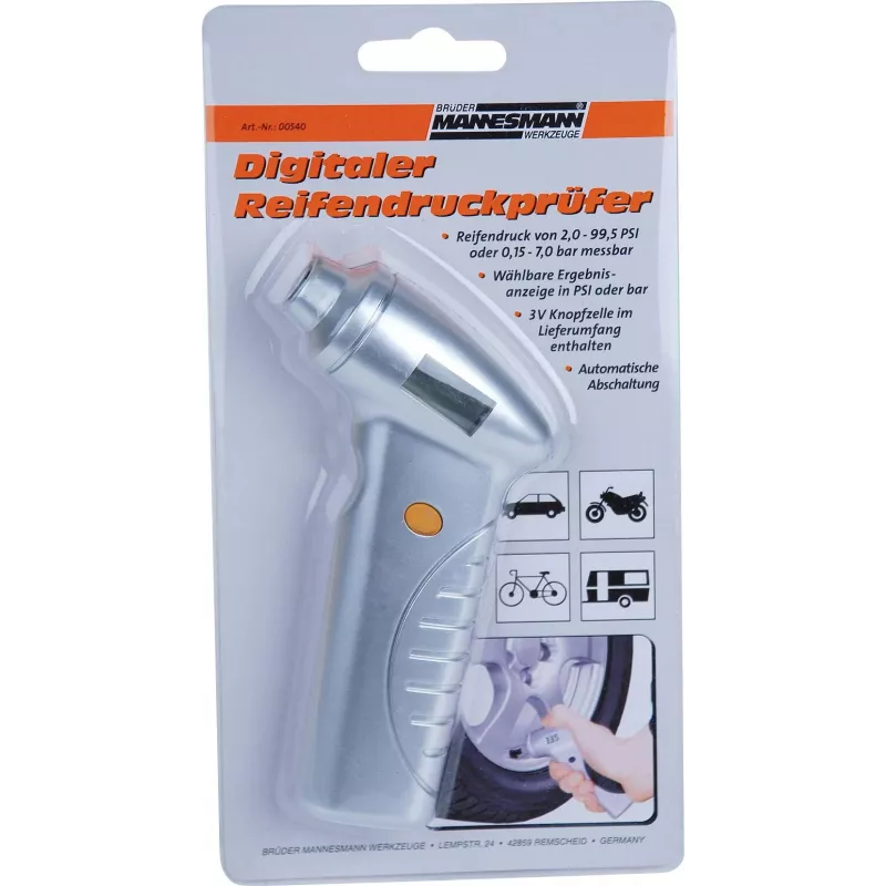 Brüder Mannesmann 00540 Digitaler Reifendruckprüfer 0,15-7 bar