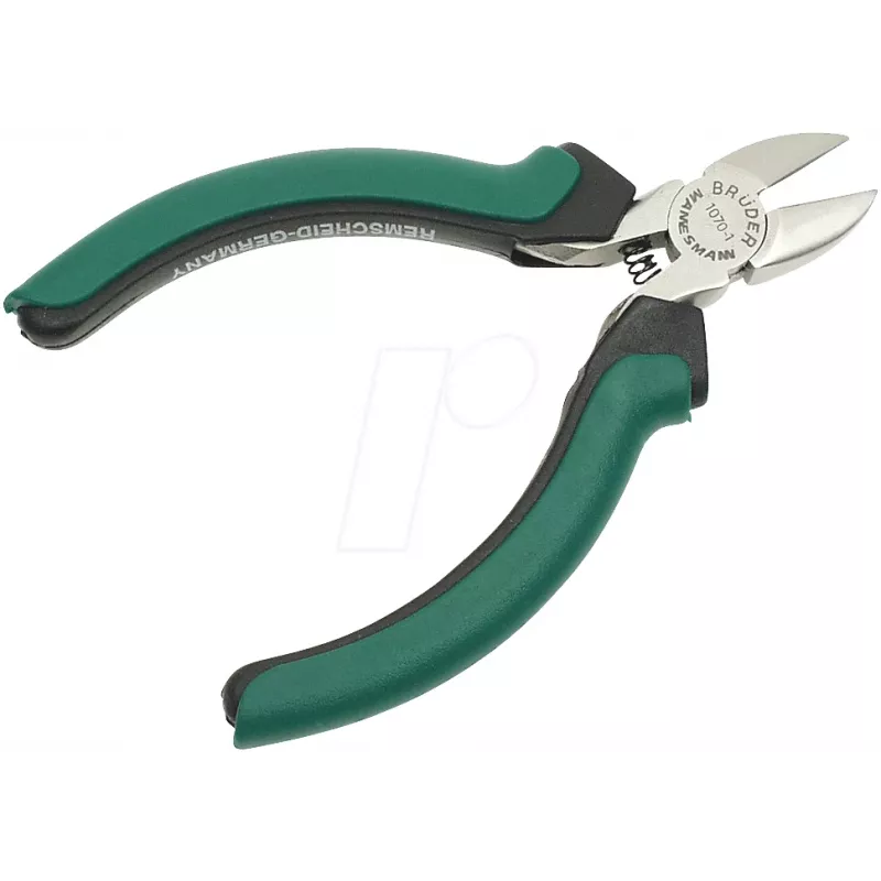 BRÜDER MANNESMANN GREEN LINE Elektronik-Seitenschneider 115 mm, Werkzeugstahl, Grün/Silber/Schwarz 1070 1