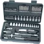 BRÜDER MANNESMANN 1/4 inch 65-teiliger Steckschlüsselsatz mit Ratsche, Verlängerungen, Bits und Koffer 29165
