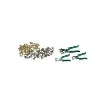 BRÜDER MANNESMANN 128-teiliges Lochzangen- und Ösenzangen-Set mit Revolver-Lochzange und Druckknopfzange 10993