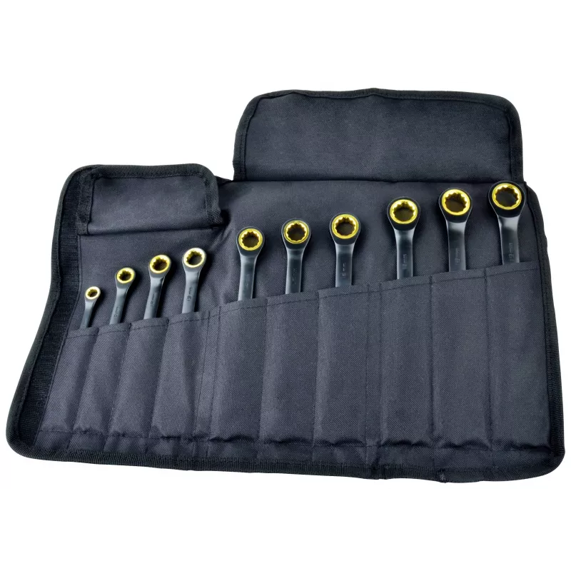 BRÜDER MANNESMANN Q25210 Quantool Ring-Maul-Schlüssel-Set 10-teilig 8-19 mm