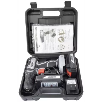 BRÜDER MANNESMANN M17690 20V Akku-Bohrschrauber mit 2x 1,5Ah Li-Ion-Akkus, 35 Nm, 0-1500 U/min, Schnellspannbohrfutter, LED-Licht, Softgrip, Koffer