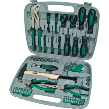 BRÜDER MANNESMANN 57-teiliges Handwerkzeug-Set mit Tragekoffer | Chrom-Vanadium-Stahl | Haushalt & DIY 29057