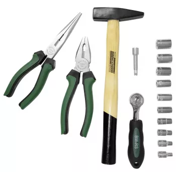 BRÜDER MANNESMANN 57-teiliges Handwerkzeug-Set mit Tragekoffer | Chrom-Vanadium-Stahl | Haushalt & DIY 29057
