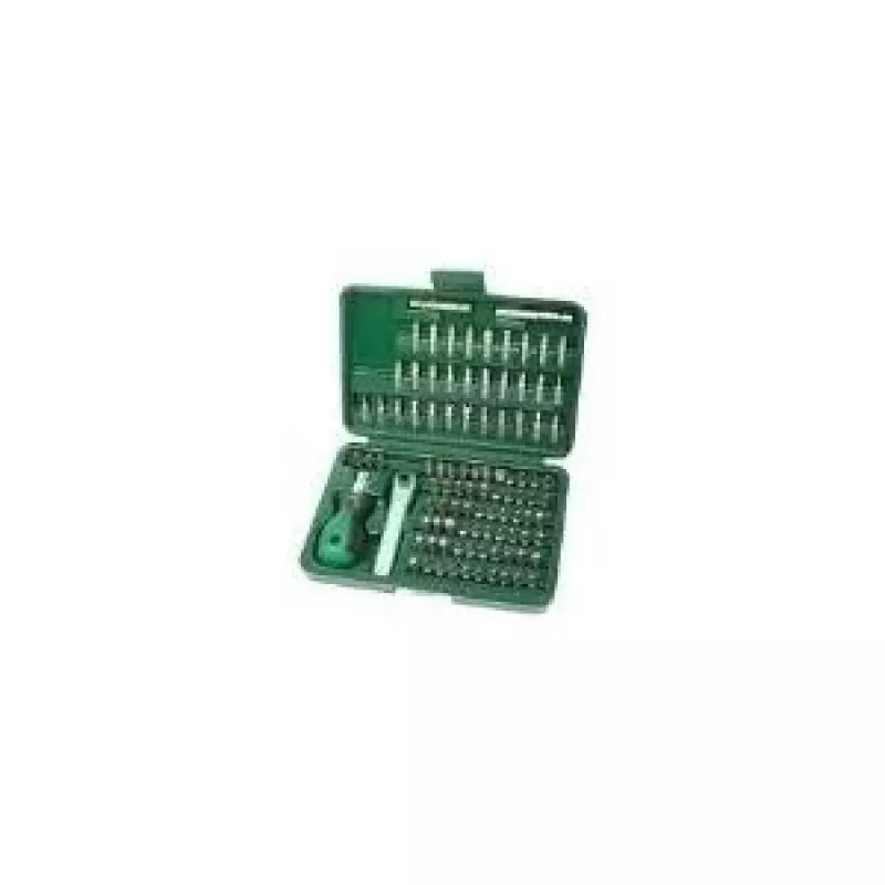 BRÜDER MANNESMANN 99-teiliges Sicherheits-Bit-Set, 95 Chrom-Vanadium-Bits, 1/4 Zoll Sechskant, Magnetischer Halter, Organizer-Etui 29899