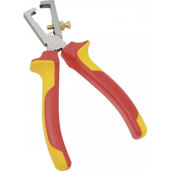 BRÜDER MANNESMANN VDE Abisolierzange 160 mm, 1000V isoliert, Chrom-Vanadium, Rot/Gelb 10608