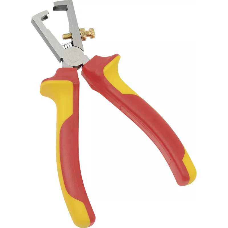 BRÜDER MANNESMANN VDE Abisolierzange 160 mm, 1000V isoliert, Chrom-Vanadium, Rot/Gelb 10608