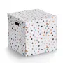 Zeller Dots Weiße Polka-Dot Aufbewahrungsbox 33,5 x 33 x 32 cm 14476