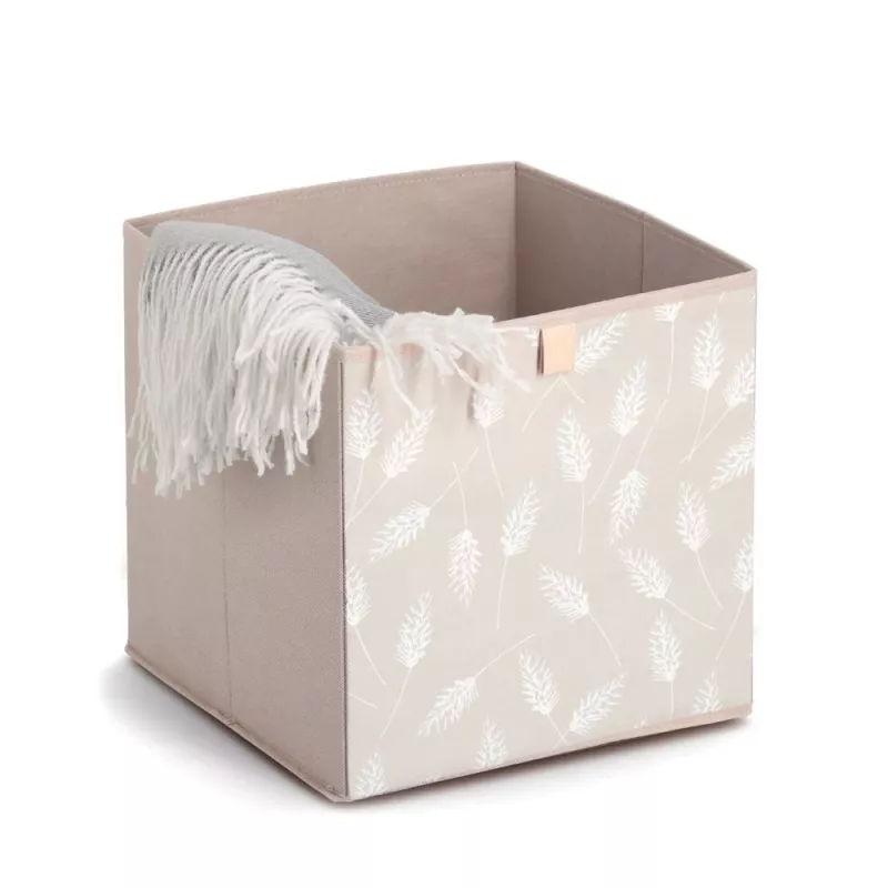 Zeller Pampasgras Aufbewahrungsbox Beige 32 x 32 x 32 cm 14538