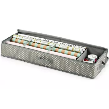 Zeller Geschenkpapier-Organizer Grau/Weiß 90 x 30 x 12 cm (14665)