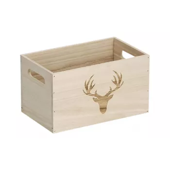 Zeller Hirsch Aufbewahrungsbox Natur 25 x 15 x 14 cm (15220)