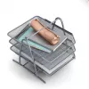 ZELLER MESHLINE 3-stufige A4 Aluminium Briefablage, Silber 17701