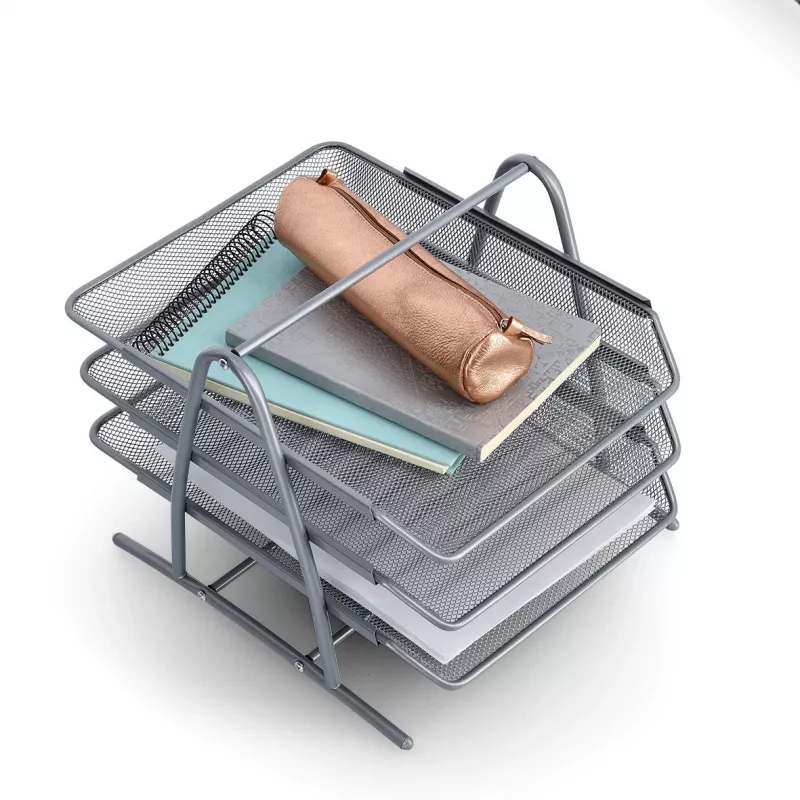 ZELLER MESHLINE 3-stufige A4 Aluminium Briefablage, Silber 17701