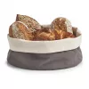 Zeller Brotkorb 18006 – Faltbarer Stoffkorb mit Metallrahmen, Grau, 20 x 20 x 7 cm