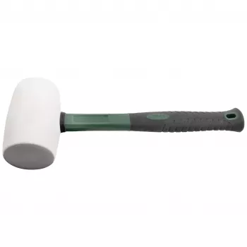 BRÜDER MANNESMANN Gummihammer 700 g, Naturkautschuk-Kopf, Fiberglasstiel Schwarz/Grün, 1 Stück (M76570)