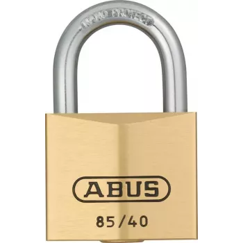 ABUS 85/40 Messing-Vorhangschloss mit gehärtetem Stahlbügel, 40 mm, gleichschließend, 2 Schlüssel 806308