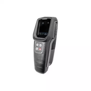 BRÜDER MANNESMANN M99945 Multifunktionsdetektor für Holz, Metall, spannungsführende Leitungen und Temperatur, Schwarz