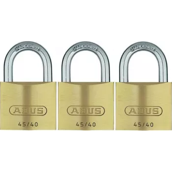 ABUS 82 Series Messing-Vorhangschloss-Set, gleichschließend, 45 mm Gehäuse, 3er-Pack 11825 8