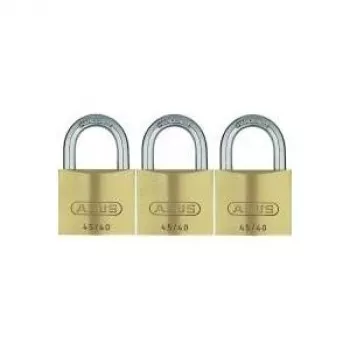 ABUS 82 Series Messing-Vorhangschloss-Set, gleichschließend, 45 mm Gehäuse, 3er-Pack 11825 8