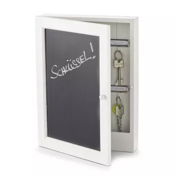 Zeller Schlüsselkasten mit Schreibtafel Weiß mit 6 Haken (15124)