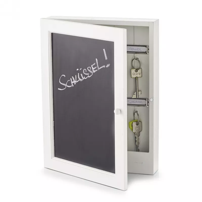 Zeller Schlüsselkasten mit Schreibtafel Weiß mit 6 Haken (15124)