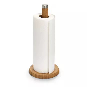 ZELLER Bambus Küchenrollenhalter Ständer, Natur, freistehender Papierrollenhalter 25283